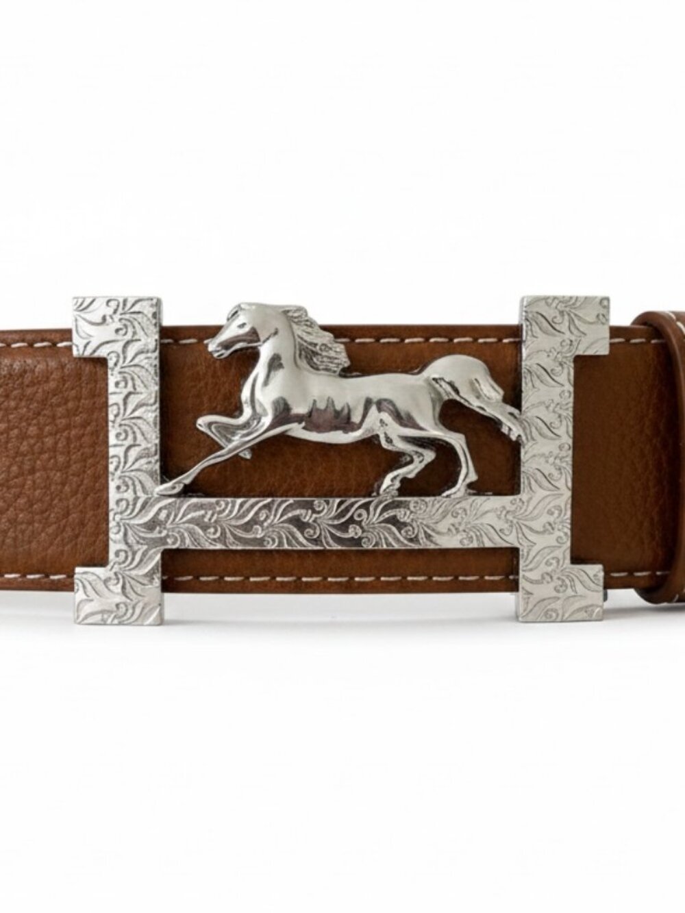 Ovation Leather Belt with Horse Buckle, Size L